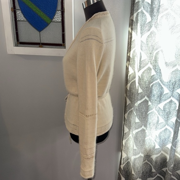 The Limited Y2K Angora Blend Tie Front Cardigan SZ Medium - Picture 6 of 9